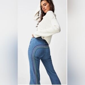 LEE Rainbow High Rise Super Flare Jean Women's Size 31 HighRise 70s Pride Hippie